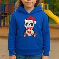 Funny Xmas Matching Family Santa Panda Christmas Cool Gift Kids Hoodie thumb 3