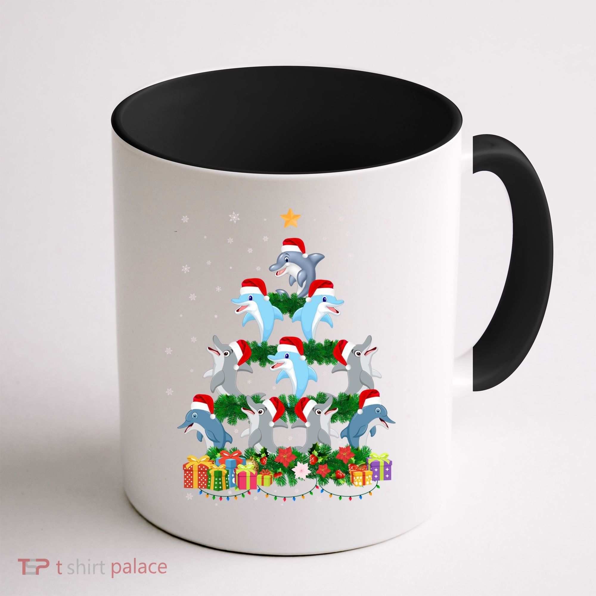 Funny Xmas Outfit For Dolphin Lovers Ugly Christmas Sweater Cool Gift Coffee Mug