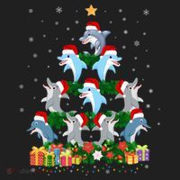 Funny Xmas Outfit For Dolphin Lovers Ugly Christmas Sweater Cool Gift Beanie thumb 2