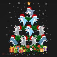 Funny Xmas Outfit For Dolphin Lovers Ugly Christmas Sweater Cool Gift Women's Hoodie thumb 2