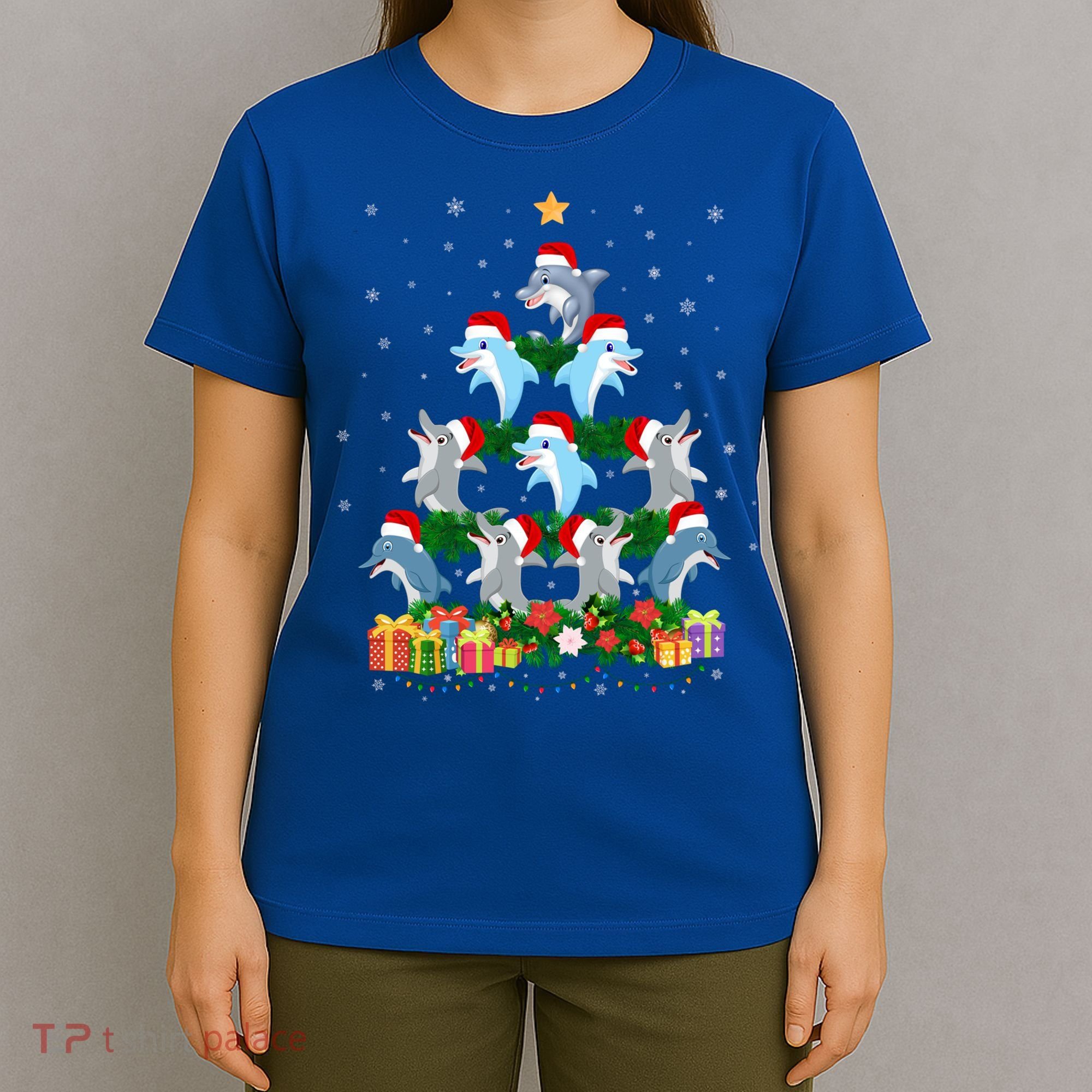 Funny Xmas Outfit For Dolphin Lovers Ugly Christmas Sweater Cool Gift T-Shirt