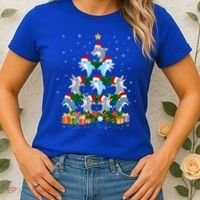 Funny Xmas Outfit For Dolphin Lovers Ugly Christmas Sweater Cool Gift Women's T-Shirt thumb 2