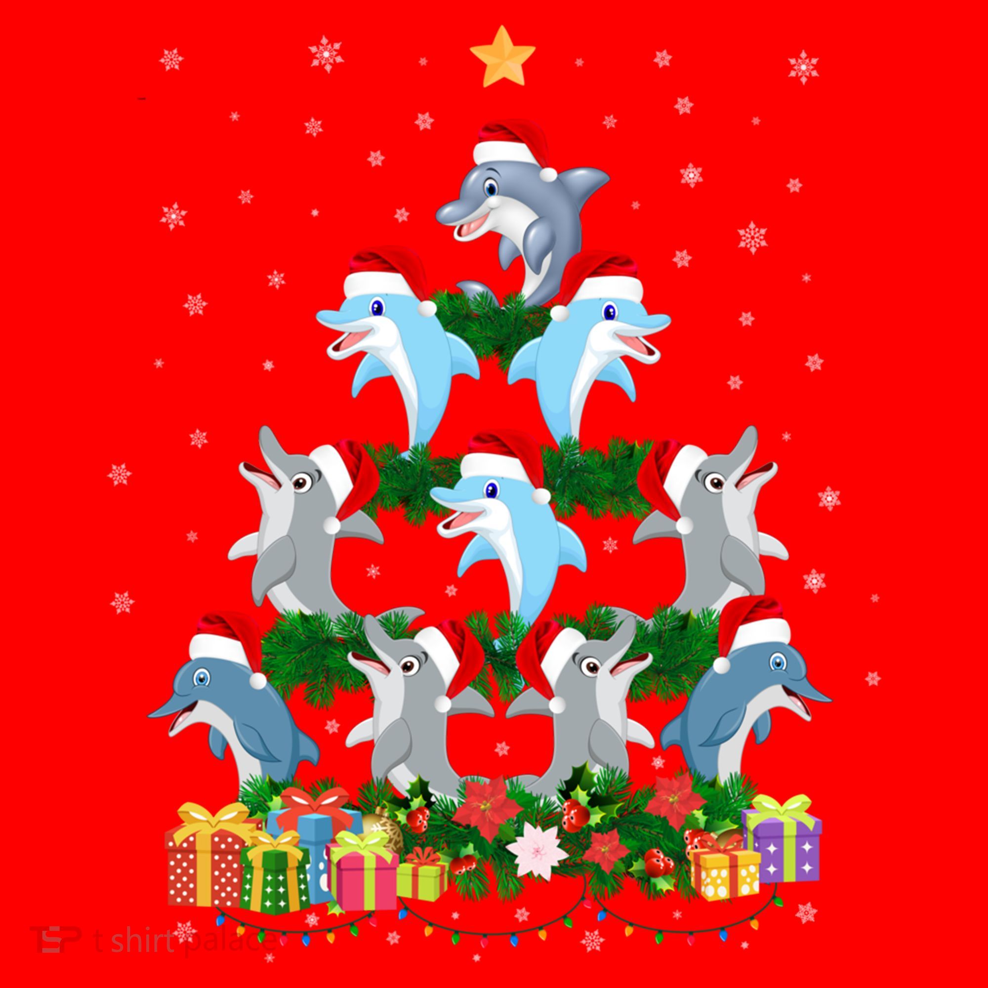 Funny Xmas Outfit For Dolphin Lovers Ugly Christmas Sweater Cool Gift Santa Hat