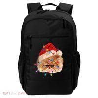 Funny Xmas Persian Cat Christmas Lights Adorable Face Fluffy TShirt Backpack thumb 0