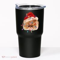 Funny Xmas Persian Cat Christmas Lights Adorable Face Fluffy TShirt Tumbler thumb 0
