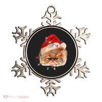 Funny Xmas Persian Cat Christmas Lights Adorable Face Fluffy TShirt Ornament thumb 0