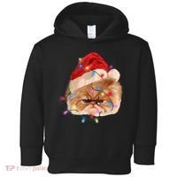 Funny Xmas Persian Cat Christmas Lights Adorable Face Fluffy TShirt Toddler Hoodie thumb 0
