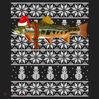 Fish Xmas Santa Hat Brook Trout Ugly Christmas Funny Gift Women's Sweatshirt thumb 2