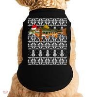 Fish Xmas Santa Hat Brook Trout Ugly Christmas Funny Gift Doggie Tank thumb 0