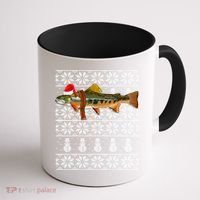 Fish Xmas Santa Hat Brook Trout Ugly Christmas Funny Gift Coffee Mug thumb 1