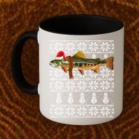 Fish Xmas Santa Hat Brook Trout Ugly Christmas Funny Gift Coffee Mug thumb 2