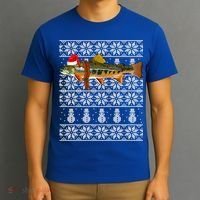 Fish Xmas Santa Hat Brook Trout Ugly Christmas Funny Gift T-Shirt thumb 3