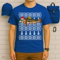 Fish Xmas Santa Hat Brook Trout Ugly Christmas Funny Gift T-Shirt thumb 6