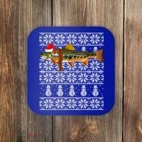 Fish Xmas Santa Hat Brook Trout Ugly Christmas Funny Gift Coaster thumb 0