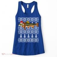 Fish Xmas Santa Hat Brook Trout Ugly Christmas Funny Gift Women's Tank Top thumb 0