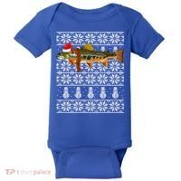 Fish Xmas Santa Hat Brook Trout Ugly Christmas Funny Gift Baby Bodysuit thumb 0