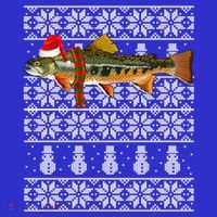 Fish Xmas Santa Hat Brook Trout Ugly Christmas Funny Gift Toddler Hoodie thumb 2