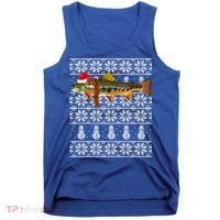 Fish Xmas Santa Hat Brook Trout Ugly Christmas Funny Gift Tank Top thumb 0