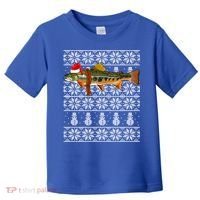 Fish Xmas Santa Hat Brook Trout Ugly Christmas Funny Gift Toddler T-Shirt thumb 0