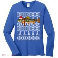 Fish Xmas Santa Hat Brook Trout Ugly Christmas Funny Gift Women's Long Sleeve Shirt thumb 0
