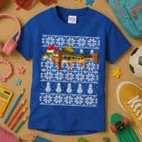 Fish Xmas Santa Hat Brook Trout Ugly Christmas Funny Gift Kids T-Shirt thumb 3