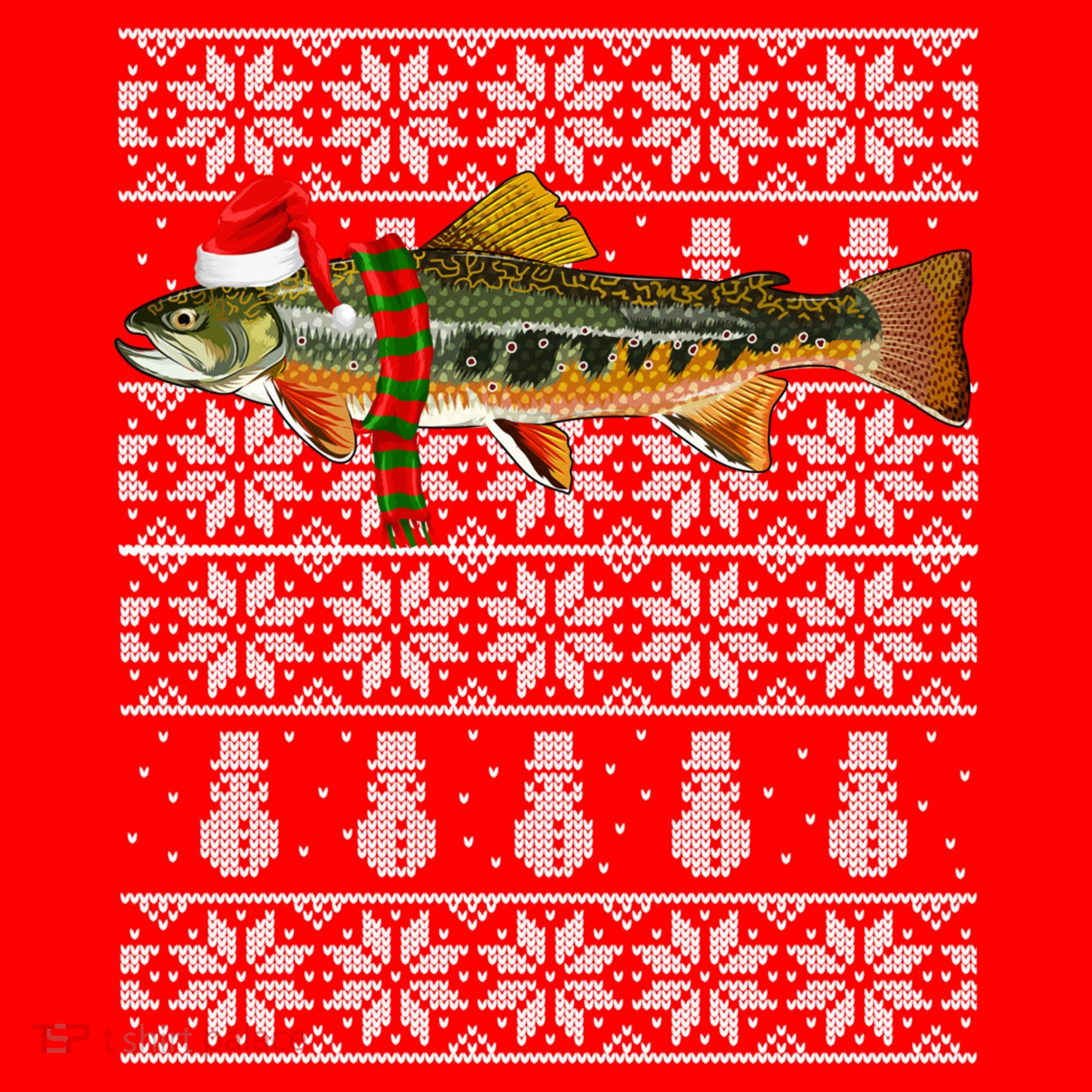 Fish Xmas Santa Hat Brook Trout Ugly Christmas Funny Gift Santa Hat