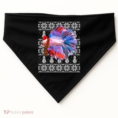 Fish Xmas Santa Hat Betta Fish Ugly Christmas Gift USA-Made Doggie Bandana