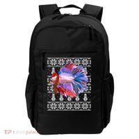 Fish Xmas Santa Hat Betta Fish Ugly Christmas Gift Backpack thumb 0