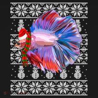 Fish Xmas Santa Hat Betta Fish Ugly Christmas Gift Bucket Hat thumb 4