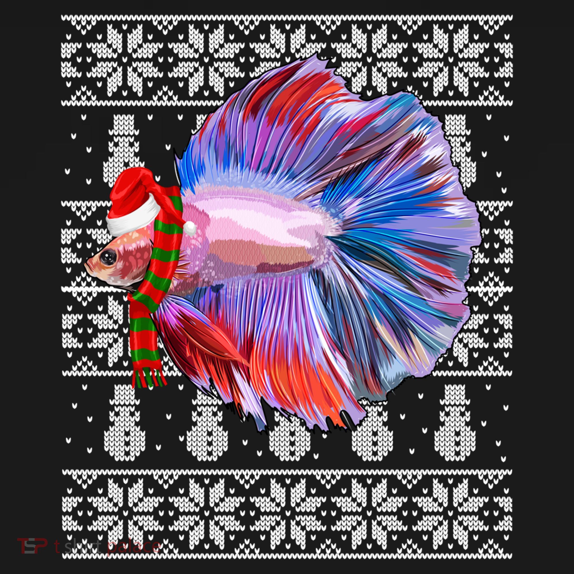 Fish Xmas Santa Hat Betta Fish Ugly Christmas Gift Bucket Hat