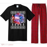 Fish Xmas Santa Hat Betta Fish Ugly Christmas Gift Pajama Set thumb 0