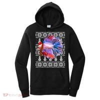 Fish Xmas Santa Hat Betta Fish Ugly Christmas Gift Women's Hoodie thumb 0