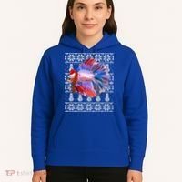 Fish Xmas Santa Hat Betta Fish Ugly Christmas Gift Hoodie thumb 5