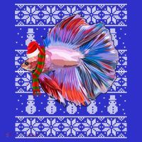 Fish Xmas Santa Hat Betta Fish Ugly Christmas Gift Hoodie thumb 7