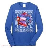 Fish Xmas Santa Hat Betta Fish Ugly Christmas Gift Long Sleeve Shirt thumb 0