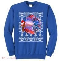 Fish Xmas Santa Hat Betta Fish Ugly Christmas Gift Sweatshirt thumb 0