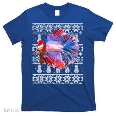 Fish Xmas Santa Hat Betta Fish Ugly Christmas Gift T-Shirt