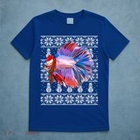 Fish Xmas Santa Hat Betta Fish Ugly Christmas Gift T-Shirt thumb 5
