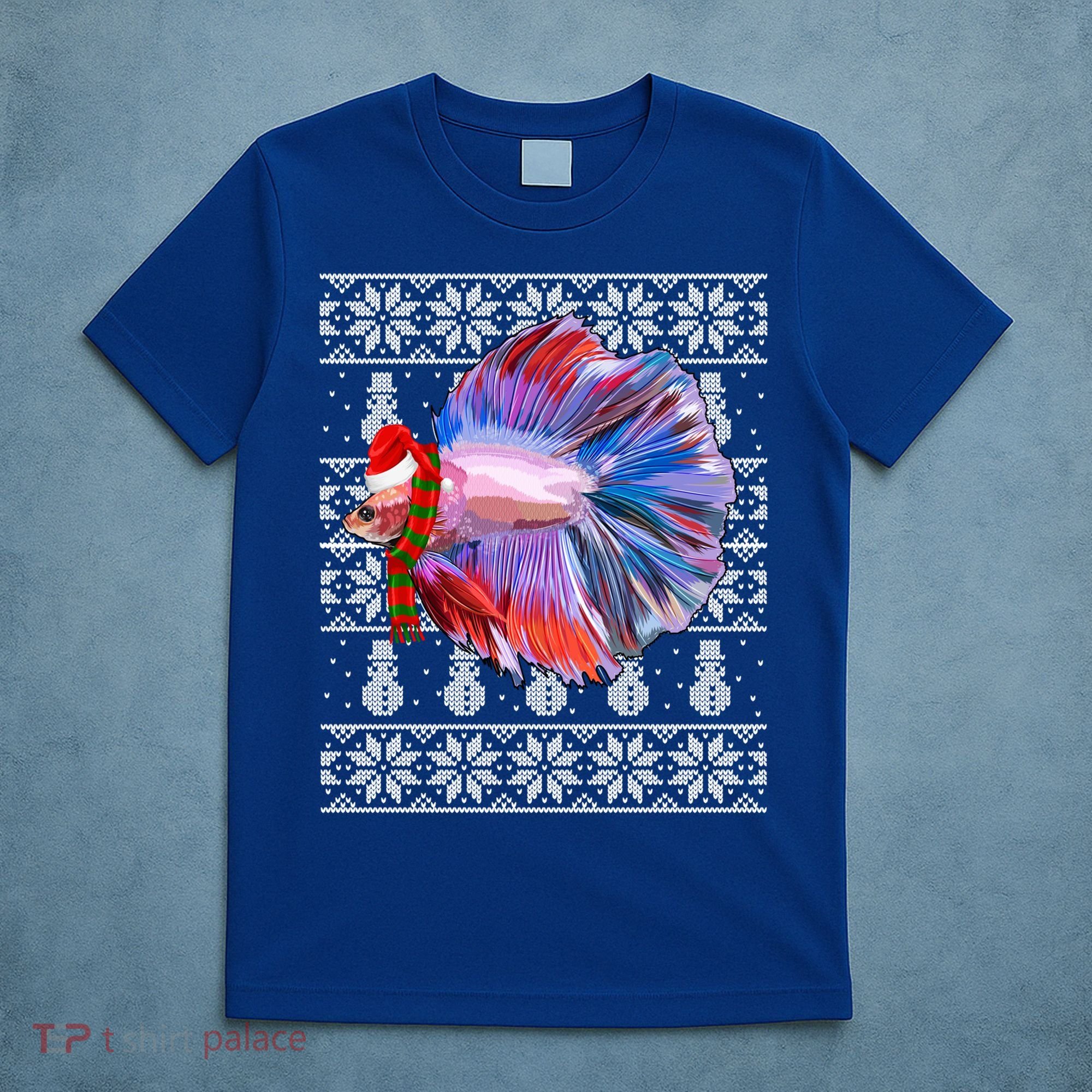 Fish Xmas Santa Hat Betta Fish Ugly Christmas Gift T-Shirt