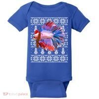 Fish Xmas Santa Hat Betta Fish Ugly Christmas Gift Baby Bodysuit thumb 0