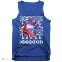 Fish Xmas Santa Hat Betta Fish Ugly Christmas Gift Tank Top thumb 0