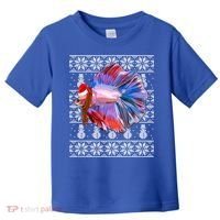 Fish Xmas Santa Hat Betta Fish Ugly Christmas Gift Toddler T-Shirt thumb 0