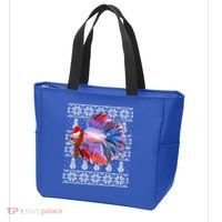Fish Xmas Santa Hat Betta Fish Ugly Christmas Gift Tote Bag thumb 3