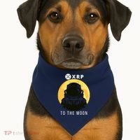 Funny XRP To The Moon Cryptocurrency Ripple Gift XRP Blockchain Crypto Trader USA-Made Doggie Bandana thumb 1