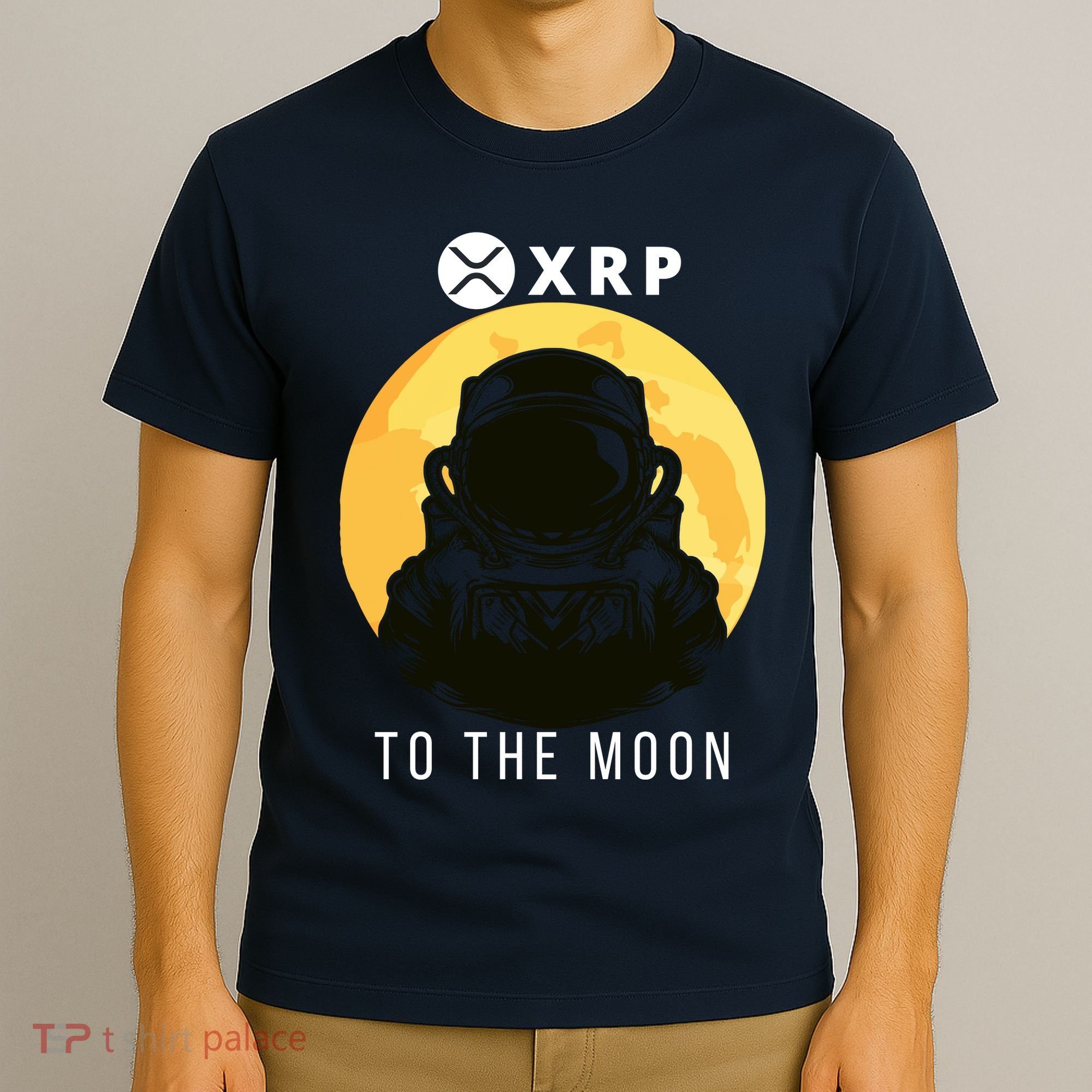 Funny XRP To The Moon Cryptocurrency Ripple Gift XRP Blockchain Crypto Trader T-Shirt