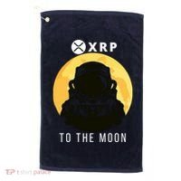 Funny XRP To The Moon Cryptocurrency Ripple Gift XRP Blockchain Crypto Trader Golf Towel thumb 0