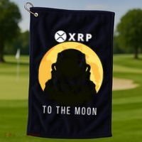 Funny XRP To The Moon Cryptocurrency Ripple Gift XRP Blockchain Crypto Trader Golf Towel thumb 1