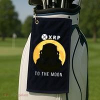 Funny XRP To The Moon Cryptocurrency Ripple Gift XRP Blockchain Crypto Trader Golf Towel thumb 2