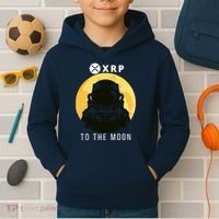 Funny XRP To The Moon Cryptocurrency Ripple Gift XRP Blockchain Crypto Trader Kids Hoodie thumb 2
