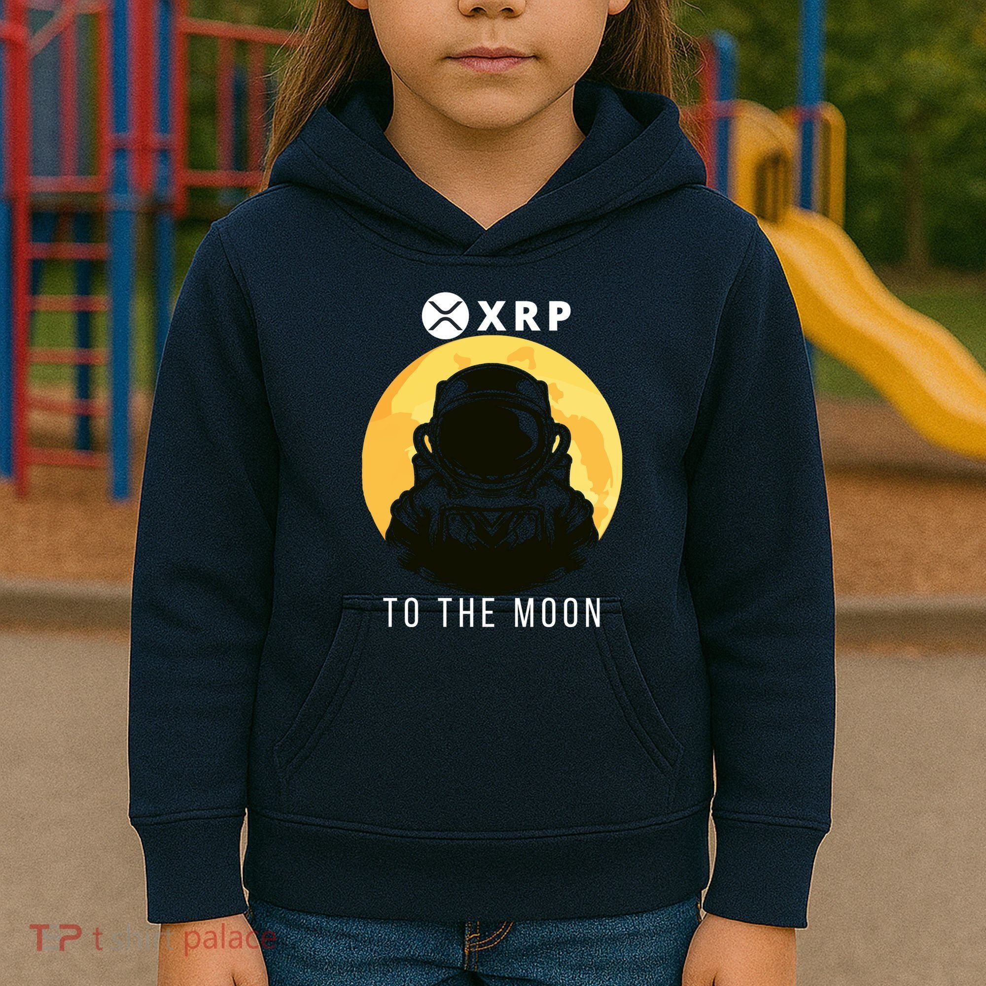 Funny XRP To The Moon Cryptocurrency Ripple Gift XRP Blockchain Crypto Trader Kids Hoodie